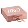 Customized luxury magnetic cardboard paper shoe/clothes/T-shirt packaging gift boxes with ribbon closure manufacturer
