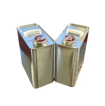 2l Square Metal Tin Can With Squeez Cap And Handle Rectagular Container ...