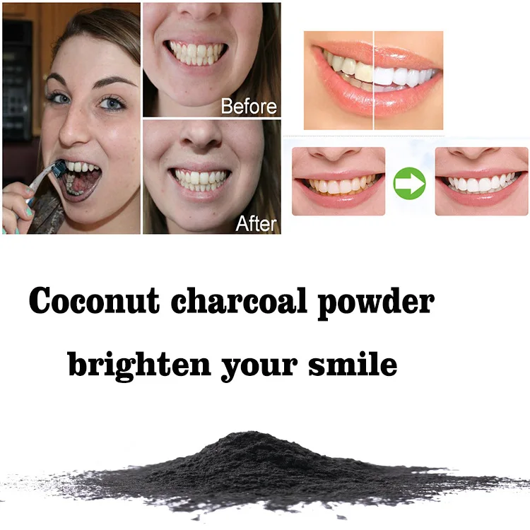 Kokosnussschalen Aktivkohle Teeth Whitening Scaling Powder Bamboo Orale Zahnpflege Reinigung Aktivkohle Zahnpulver