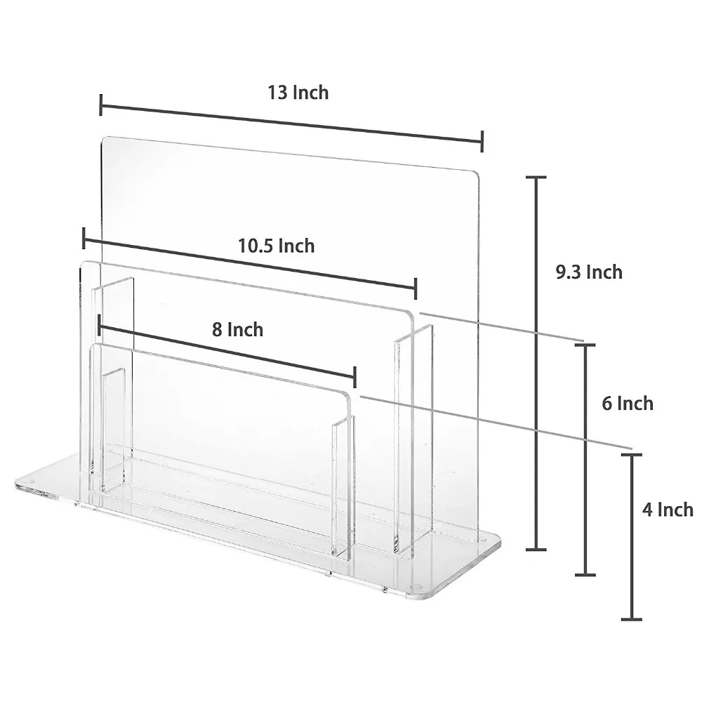 Good Price Custom Clear Acrylic File Folder Holder Rack Office Desktop