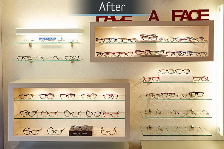 China Manufacturer Eyeglasses Store Display Shelf Furniture Design For