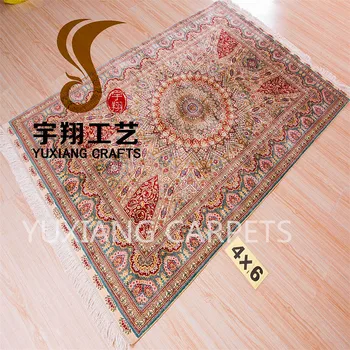 Iranische Seide Teppich 4x6ft Antike Persische Teppiche Wandkunst
