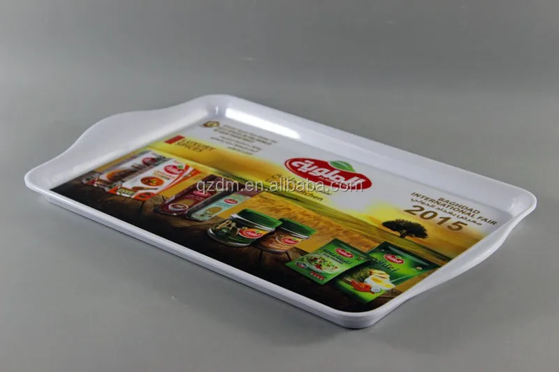 15 Inch Melamine Serving Tray With Handles