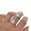 european women full finger double linked engagement diamond sparking bling big stone ring designs for women