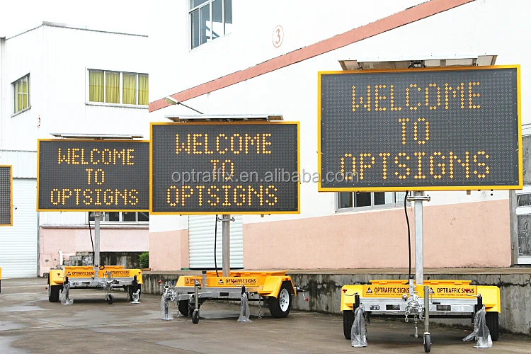 2015 Optraffic Outdoor Electronic Message Boards Movable Led Traffic
