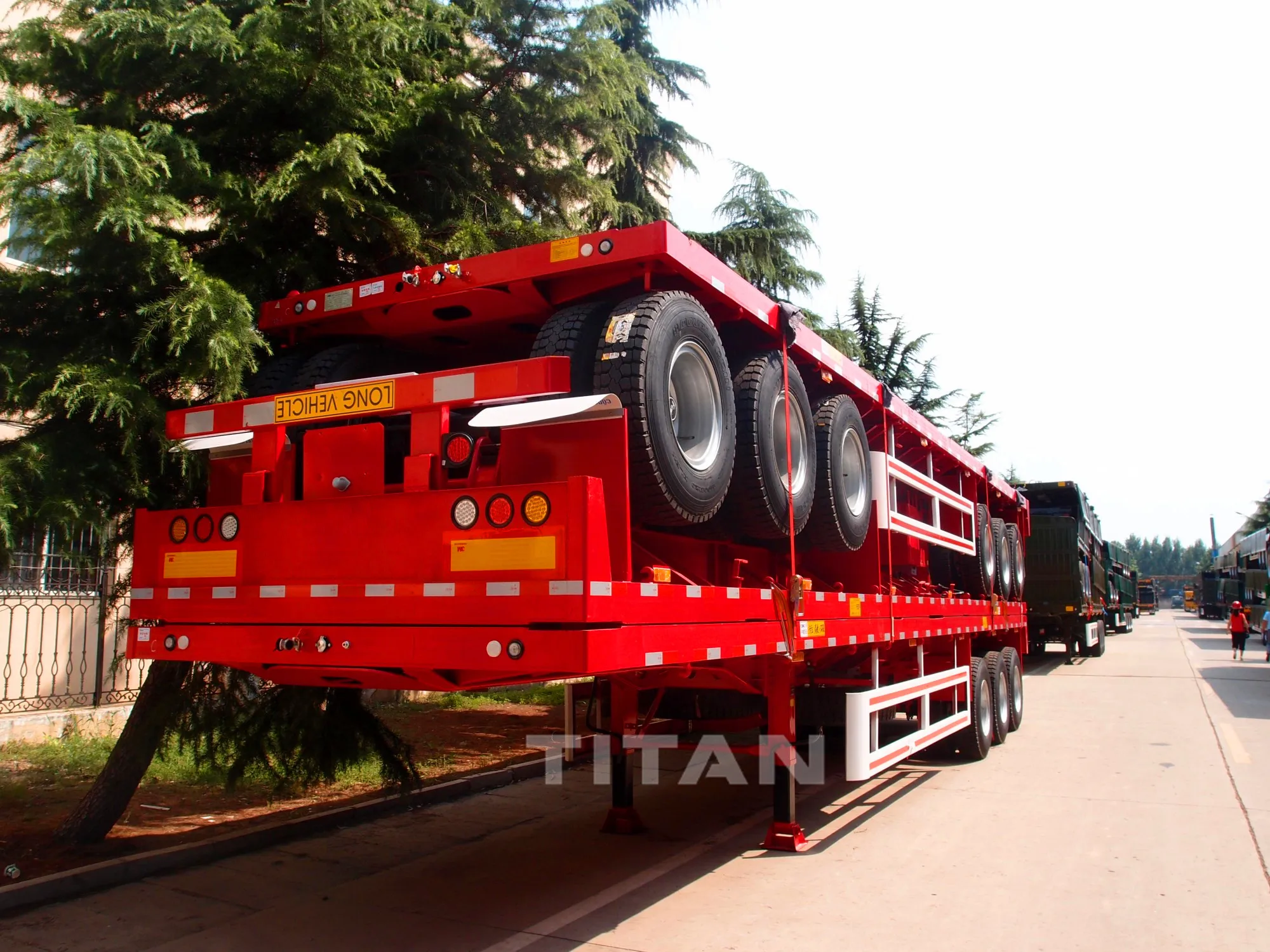 heavy duty tandem axle 20 foot 40 foot custom cargo trailer manufacturers container flatbed trailer manufacturers
