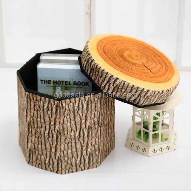 La Estaca De Madera De La Fruta Del Árbol Diseño Redondo Caja De