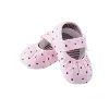 New design candy girl toddler shoes dots printed poplin with lace bowknot comfortable baby soft kids shoes