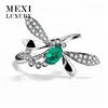 14K/18K White Gold Butterfly Shape Rings Lab Created Emerald Ring