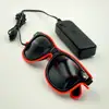 Attractive Orange Euramerican Style Sparkling EL Wire Eyewear Novelty Lighting Trendy Neon LED Blink Sunglasses with 3V Driver