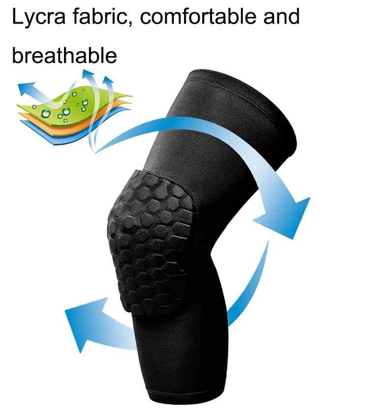 Breathable Short Shockproof Honeycomb knee pads Knee Leg Brace Padded Compression Leg Sleeve