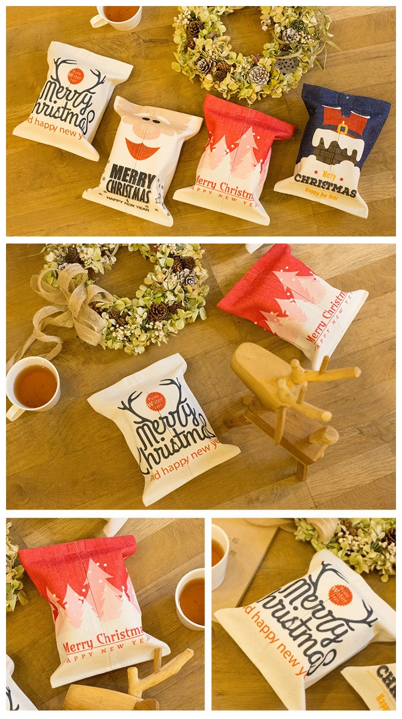 Full version Christmas printing ins style original design home garden household tablecloth linen tissue box