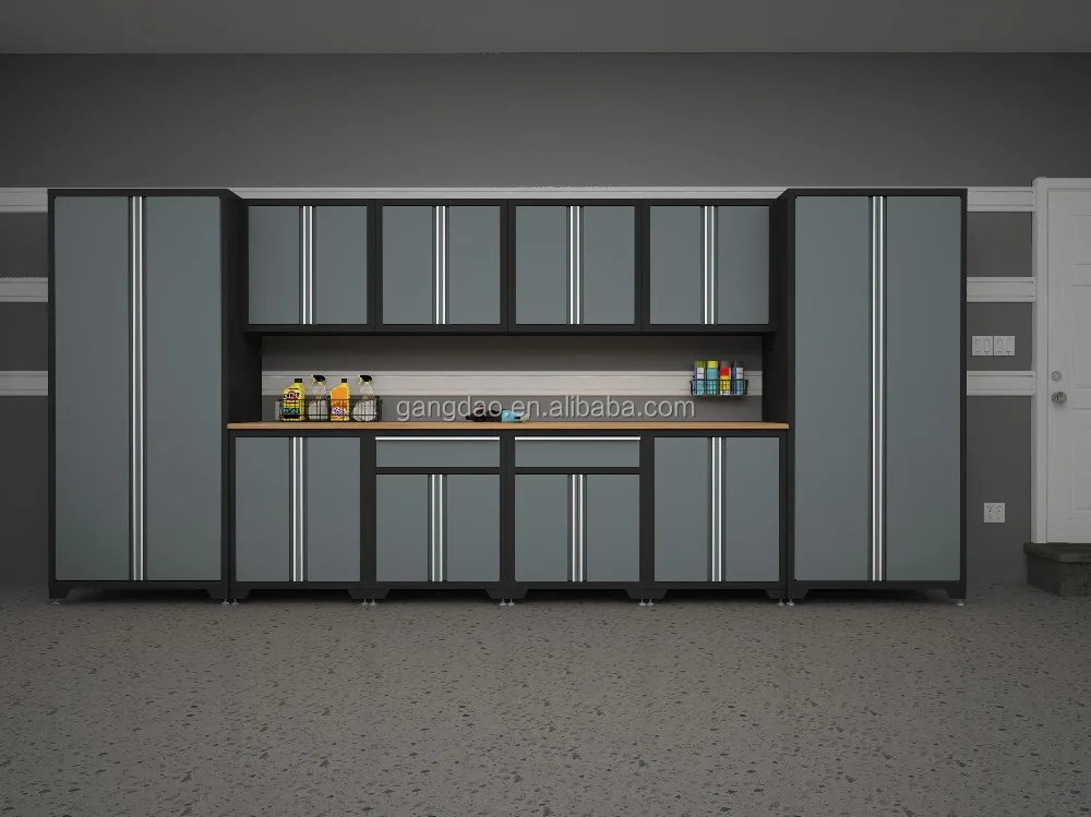 Montado en la pared armario de herramientas acero para garaje con dos