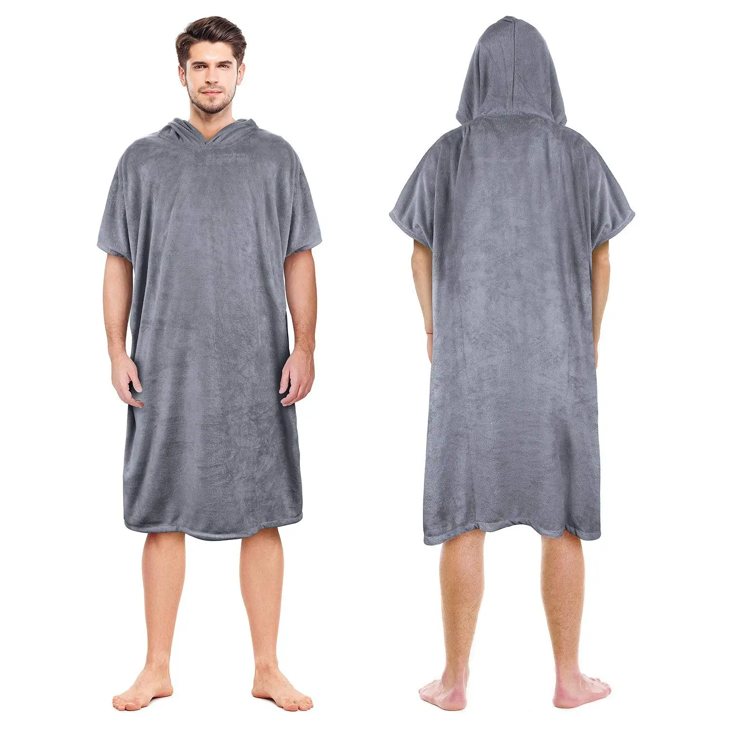 Prettyia Microfiber Surf Beach Hooded Poncho Water-Absorbing Quick Dry Bathrobe Wetsuit Changing Robe//Towel with Large Front Poccket