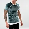 luxury clothing men velour piped seams muscle short sleeve raglan t shirts with rib hem