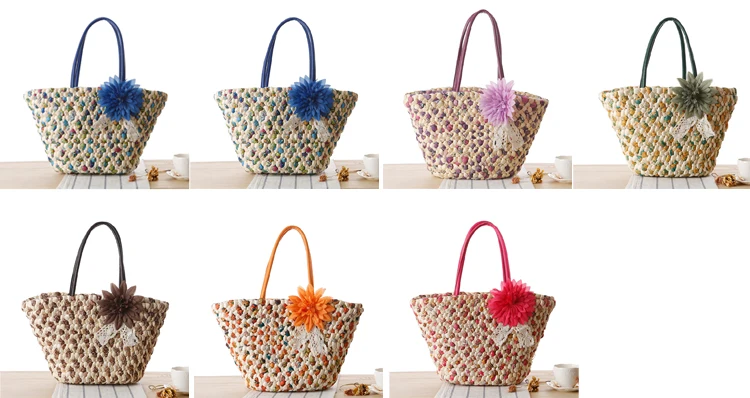 China manufacturer paper straw bag bohemian bali for summer