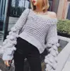 2018 Japanese wwwxx photo loose knitted sweater for old ladies woman