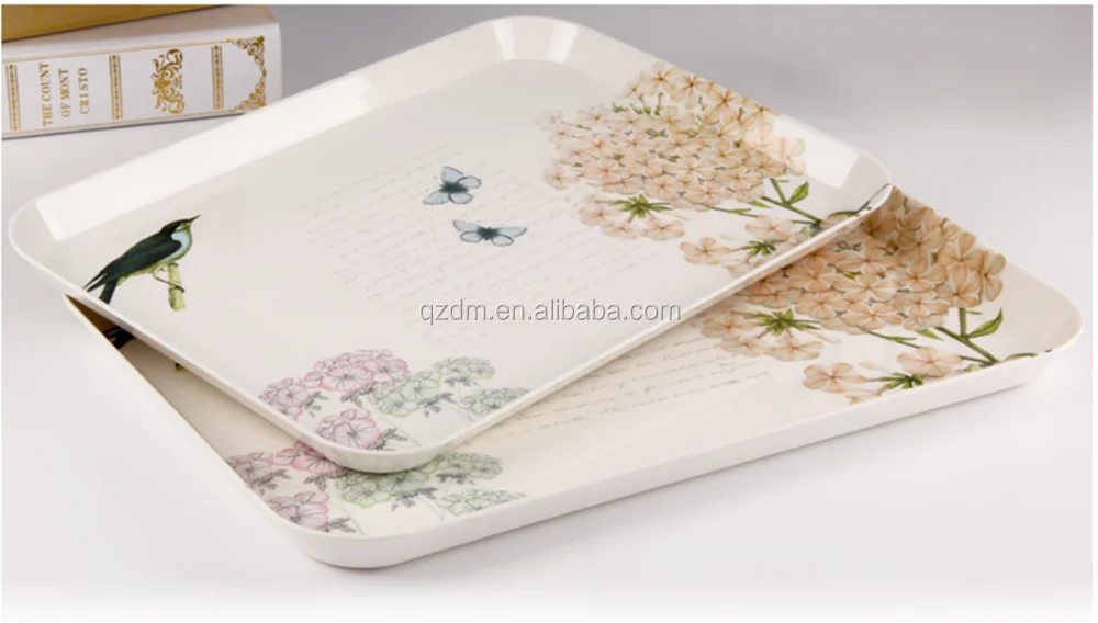 Custom-made melamine Rectangle tray 3pcs