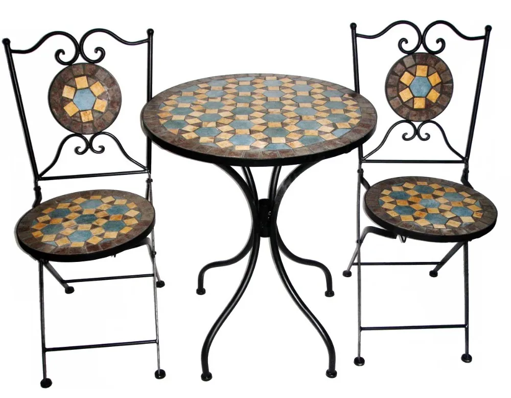Bistro Set Metall Mosaik