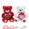 Custom pretty cute stuffed soft toy lovely plush teddy bear wholesale valentine bear for valentine day