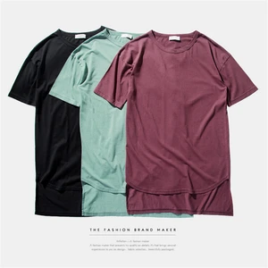 Oversized Men Elongated West T Shirt For Streetwear Hip Hop Men Fashion Soild color Cotton Tops Oversized Men Elongated West T Shirt For Streetwear Hip Hop Men Fashion Soild color Cotton Tops