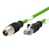 Custom PVC Jacket Ethernet 8 Pin Plug M12 X Code To RJ45 Cable