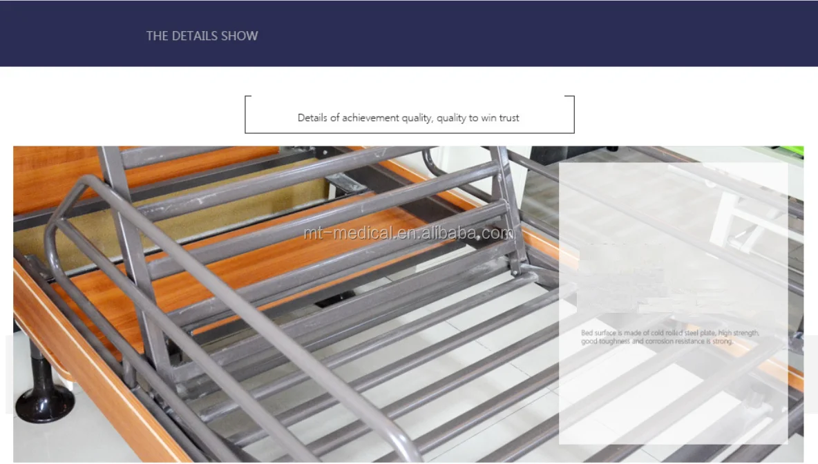 Factory produced luxury home care bed for hospital and personal family use with manual crank