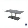 Modern metal frame black glass simple design center table