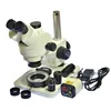 7X-45X Trinocular Industry Inspection Zoom Stereo Microscope + 30X-500X VGA USB AV TV Video Camera +56 LED Light + C adapter