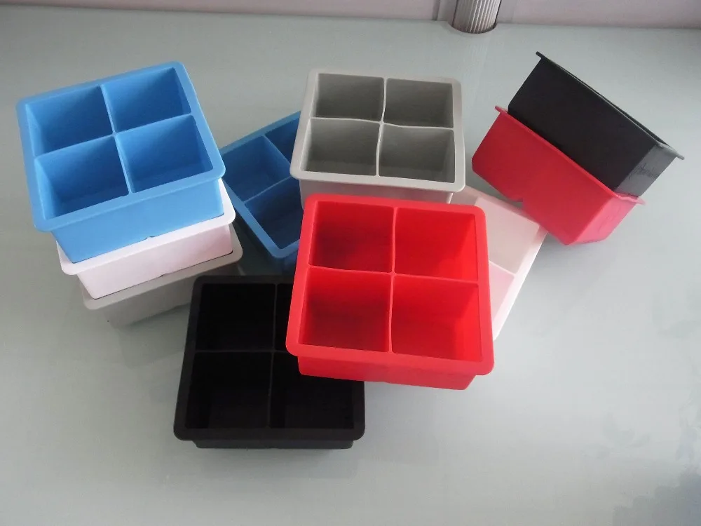 6 Cavities Large Square Ice Cube Maker 2" Silicone Ice Cubes Tray Buy
