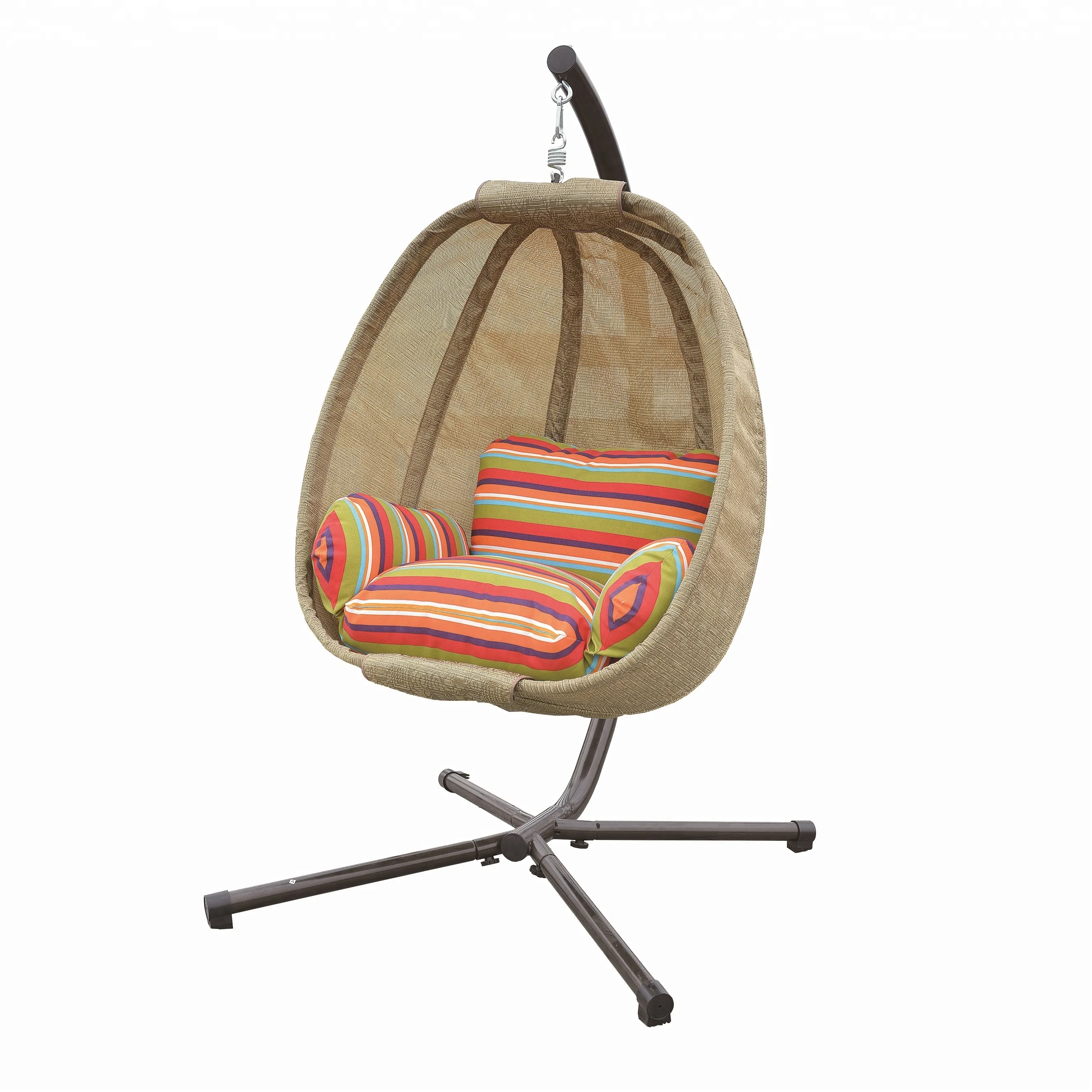 outdoor steel silla colgante sling hanging egg swing chair