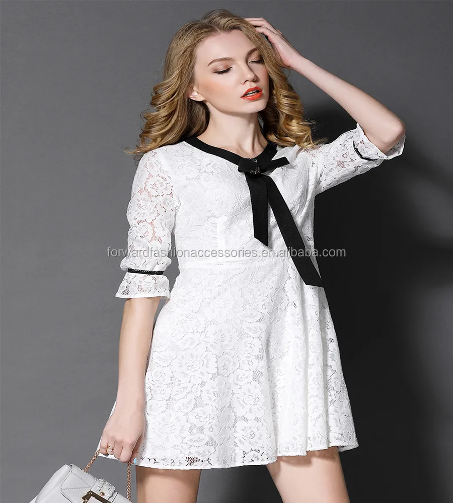 New Style Hot Cly Lace White Splicing Fall Dresses For Women New Style Hot Cly Lace White