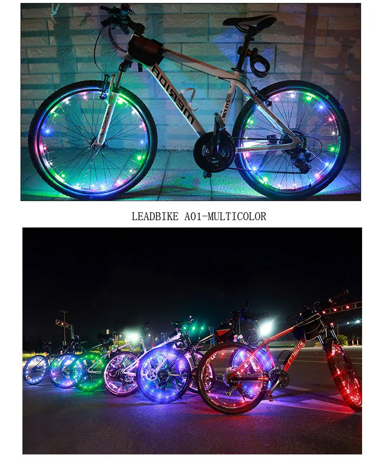 Leadbike Bike Wheel Light Waterproof 20 Led Aa Battery Safety Bicycle ...