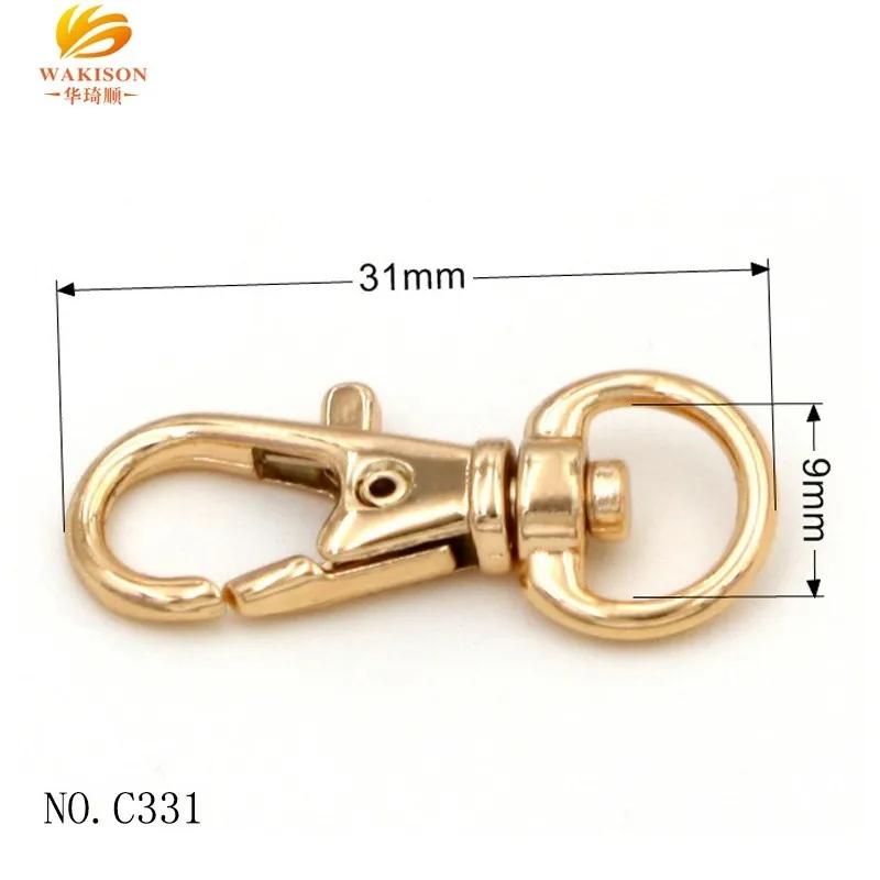 Luxury Leather Bag Hardware Fittings Nickle Plated Metal Carabiner Hook