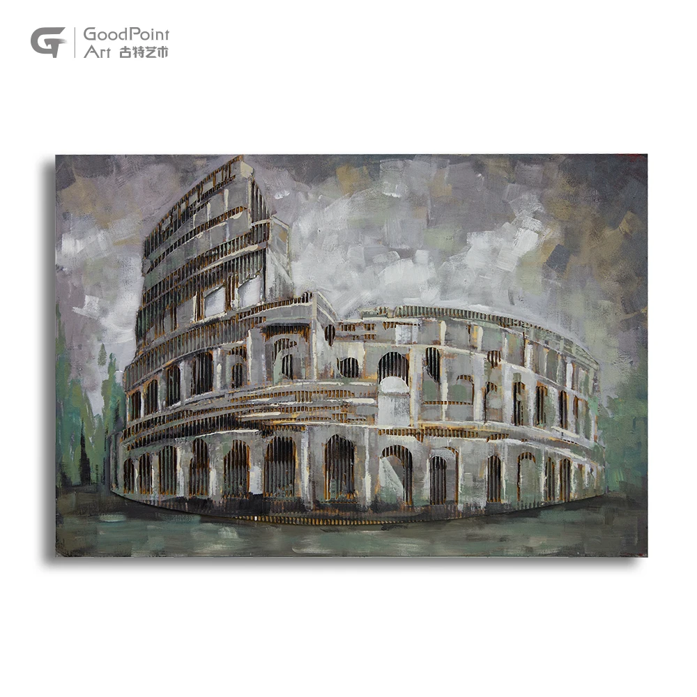 Oem High Quality Roman Building 3d Wall Art Canvas Home Decor Cityscape