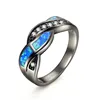 High Quality Black Copper Opal Stone Crystal Ring For Women