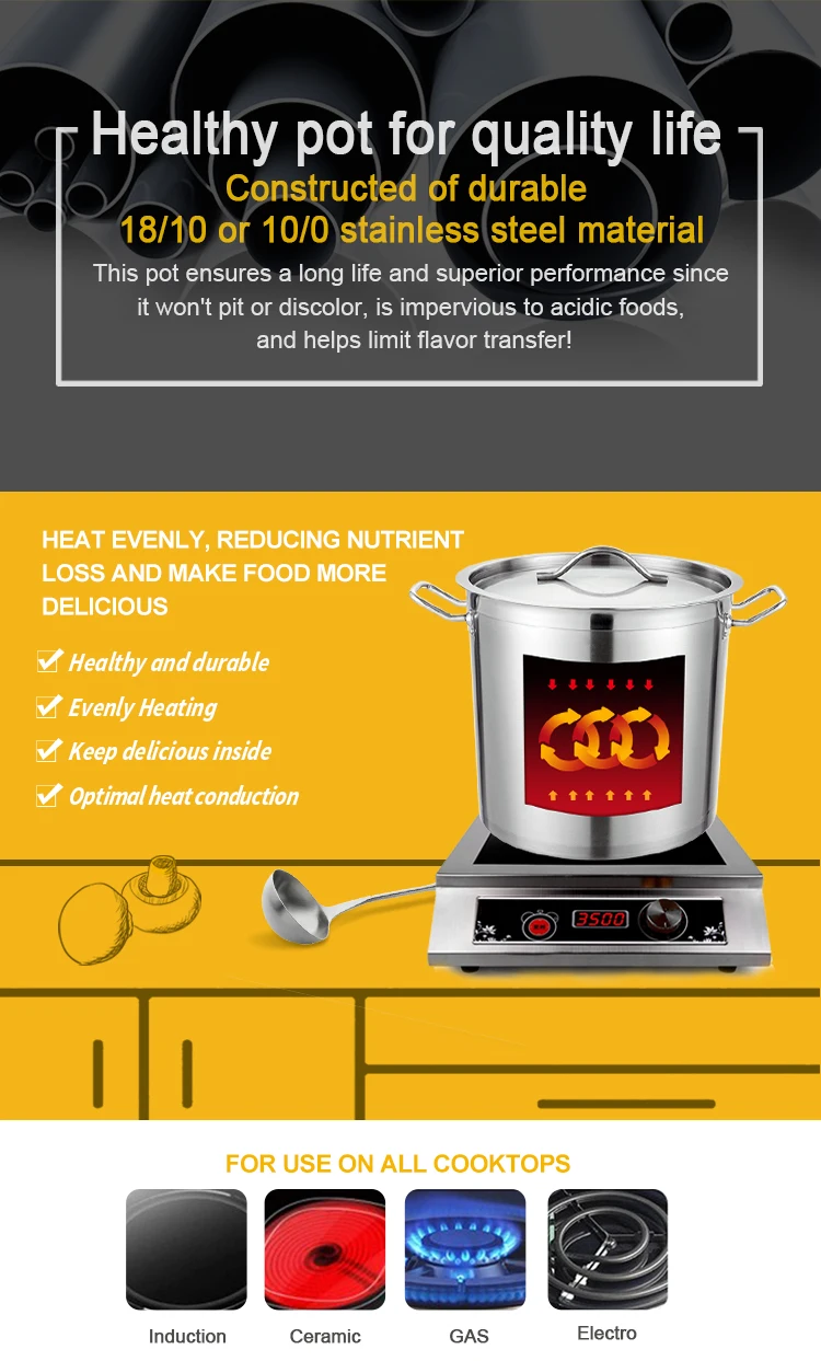 2018 best selling earthen induction cooking 200l stainless steel