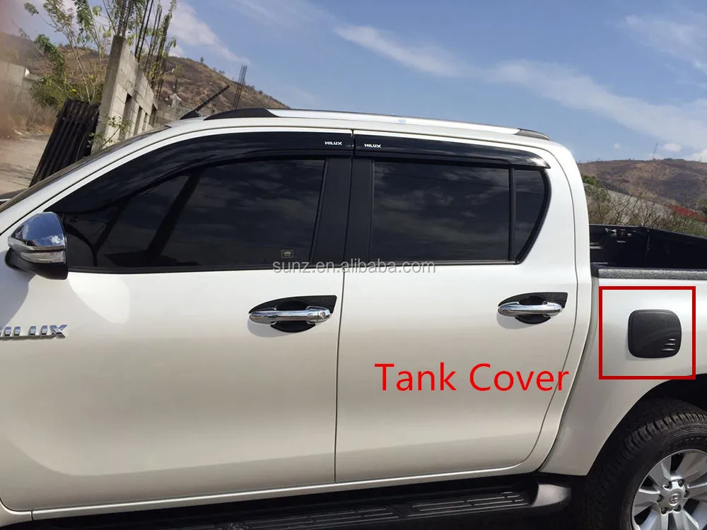For Hilux New Revo 2015 Fuel Tank Cover Gas Cap Matte Black 4x4