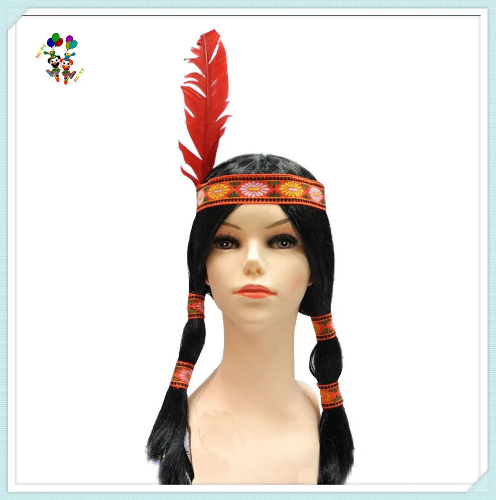 Cheap Black Color Braided Indian Girls Fancy Dress Costume Kids Wigs