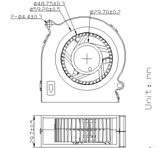 Mini Air Blower, 8030, 80mm, 30mm, 12v - detail 2