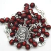 Catholic religious rose scented Rosary of the Seven Sorrows with perfume woods beads Chaplet