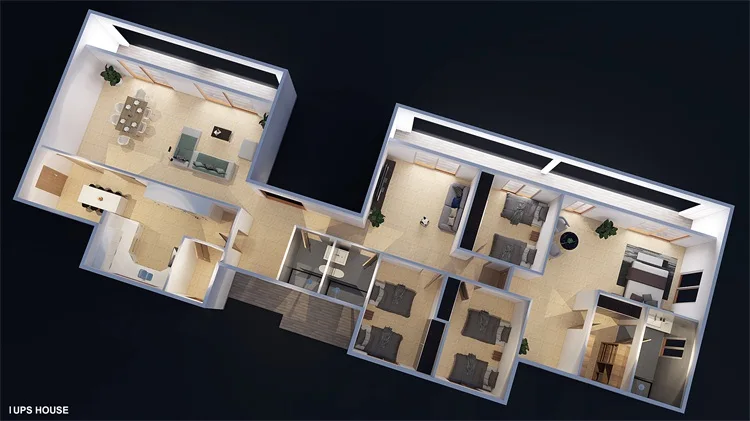 100 sq meter prefab house bulding for one floor usage