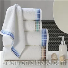 Dobby White Towel for Bathroom Hotel and Spa Cotton Bath Towels