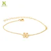 Fashion style gold plated 7inch letter h pendant charm link bracelet