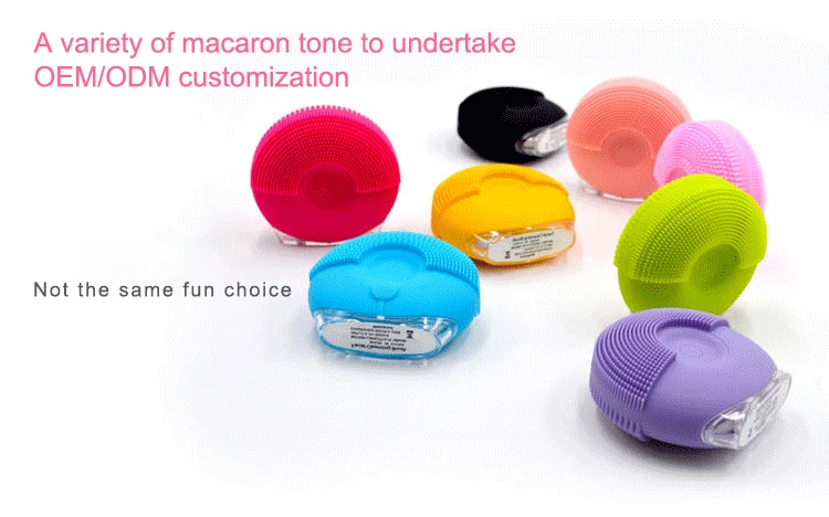 Electric ultrasonic sonic facial cleaner brush silicone massager