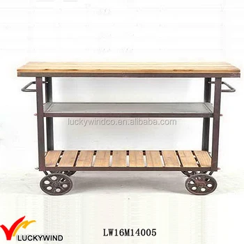 vintage industriële bar keuken serveren kast trolley - buy kast