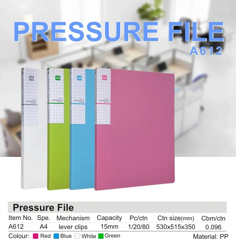 Durable Pp Power Clip File Folder A4 Size File Folder With 2 Lever