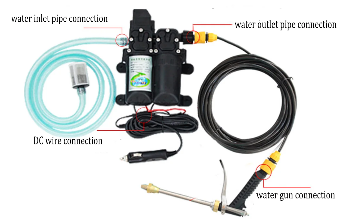 Big Power Portable Dc 12v Car Washing Machine/hydraulic Car Washing