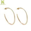 925 sterling silver gold plated thick plain hoop earrings