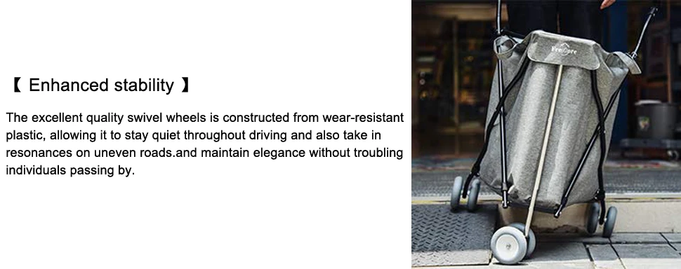 IEFSCAY Upgraded Thickened And Foldable Trolley With Silent Rubber Wheels IEFSCAY Upgraded Thickened And Foldable Trolley With Silent Rubber Wheels